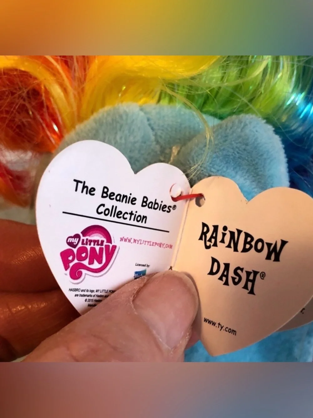 MY LITTLE PONY - TY - RAINBOW DASH 🌈🦄 - BEANIE BABY - Picture 2 of 2